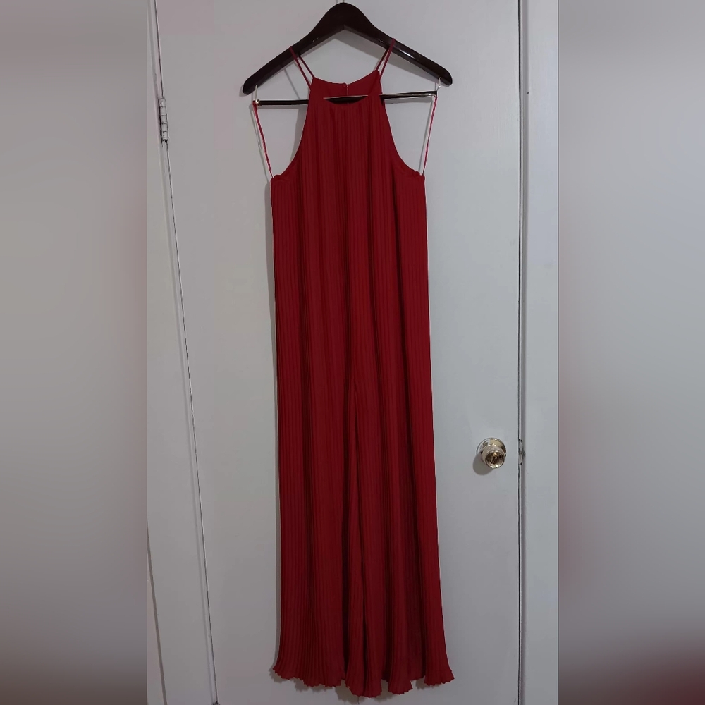 Zara Red Halter Jumpsuit